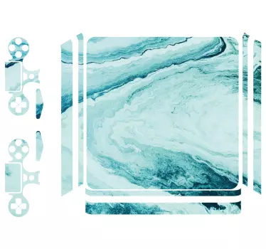 Ps4 aufkleber aqua marmor design - TenStickers