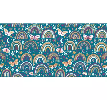 Klebefolie für Möbel Muster mit boho-regenbögen und schmetterling - TenStickers
