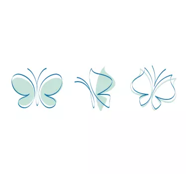 Tapetenbordüre Silhouette fliese Schmetterlinge - TenStickers