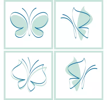 Fliesenaufkleber mit eleganten schmetterlingsmotiven - TenStickers