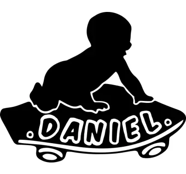 Baby on board aufkleber krabbelndes baby figur - TenStickers