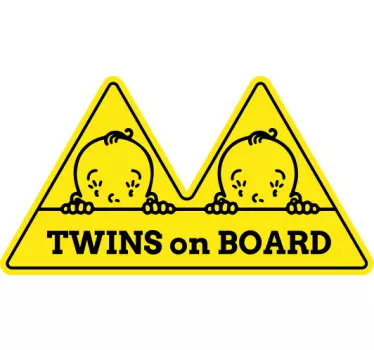 Baby on board aufkleber vorsicht zwillinge an bord - TenStickers