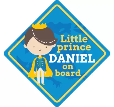 Baby on board aufkleber kleine prinz personalisierung - TenStickers