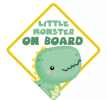 Baby on board aufkleber süßes dino-schild - TenStickers