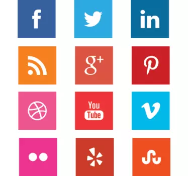 Aufkleber Social Media Kanäle - TenStickers