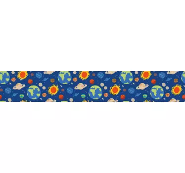 Bordüre selbstklebend buntes planetarisches muster - TenStickers