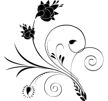 Wandtattoo elegante Blumenranke - TenStickers