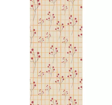 Folie kühlschrank mit floralen beerenmuster - TenStickers