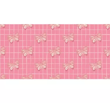 Folie kühlschrank mit pinkem schmetterlingsmuster - TenStickers