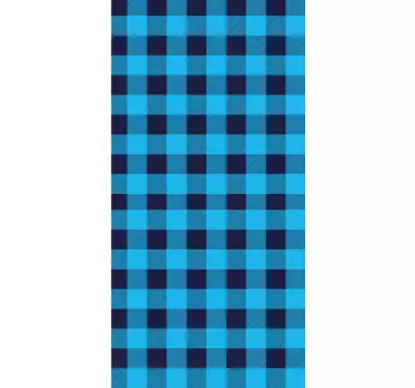 Folie kühlschrank im blauen karomuster - TenStickers