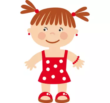 Mädel mit roter Kleidung Aufkleber - TenStickers