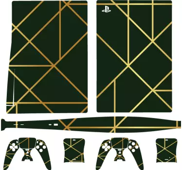 PS5 Skin geometrische goldmuster - TenStickers