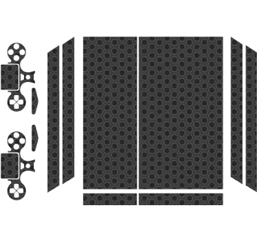 PS4 Aufkleber geometrisches schwarzes muster - TenStickers