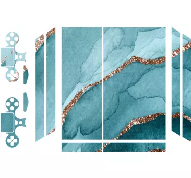 PS4 Aufkleber aqua geode textur - TenStickers
