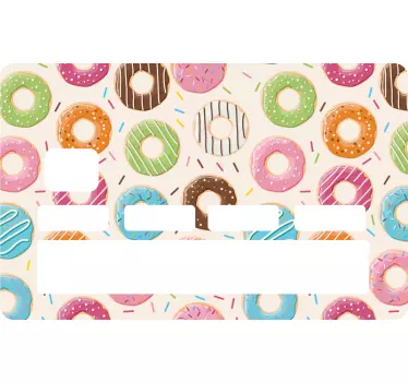 Kreditkarte Aufkleber buntes donut-muster - TenStickers
