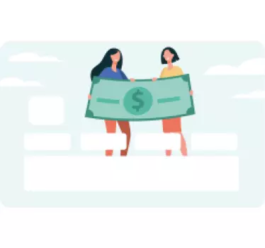 Kreditkarte aufkleber zwei frauen mit bargeld - TenStickers