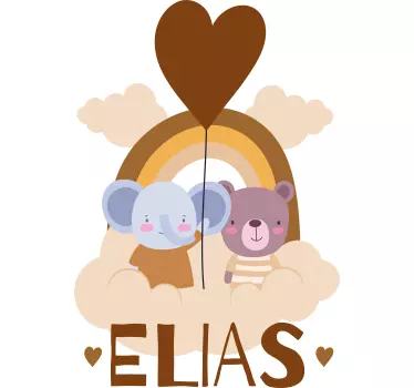 Wandtattoo Kinderzimmer benutzerdefinierte tierfreundschaft - TenStickers