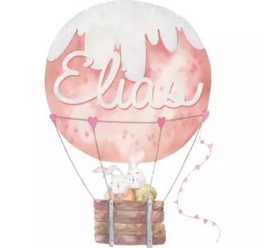 Wandtattoo Kinderzimmer benutzerdefinierter rosa luftballon - TenStickers