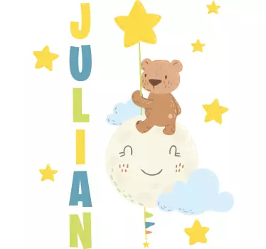 Wandtattoo Kinderzimmer benutzerdefinierter bärenballon - TenStickers