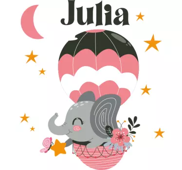Wandtattoo kinderzimmer süßer elefant mit ballon - TenStickers