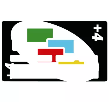 Uno +4 Karte Kreditkarten Aufkleber - TenStickers