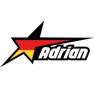 Aufkleber Auto Deutsche flagge in stern und benutzerdefiniertem N - TenStickers