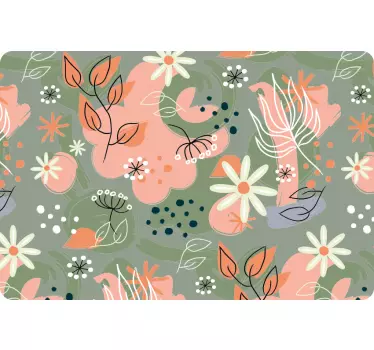 Laptop Aufkleber florales abstraktes muster - TenStickers