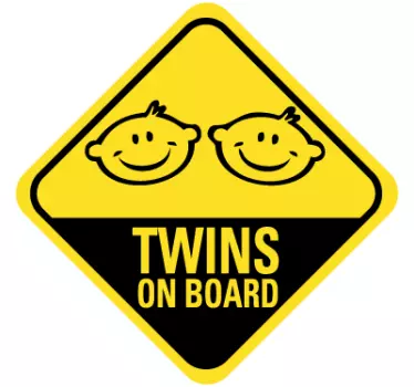 Twins on Board Baby on Board Aufkleber - TenStickers