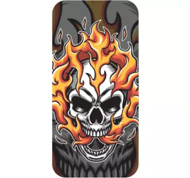Sticker IPhone flammendes totenkopf-kunstwerk - TenStickers