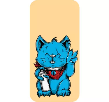 Sticker iphone fröhliche katzenillustration - TenStickers