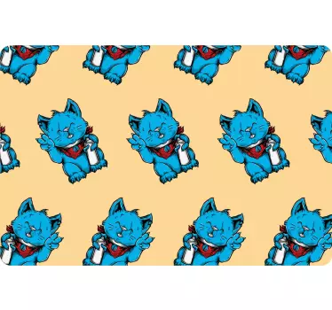 Laptop Aufkleber fröhliche blaue katze - TenStickers