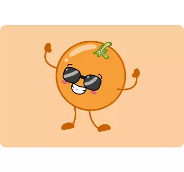 Laptop Aufkleber fröhlicher orangefarbener charakter - TenStickers