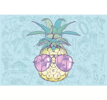 Laptop Aufkleber ananas mit brille - TenStickers