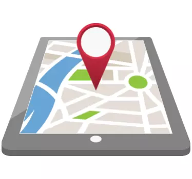 Wandtattoo Tablet mit Google Maps - TenStickers