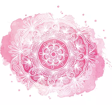 Wandtattoo Abstrakt Aquarell rosa blumen realistisches mandala - TenStickers