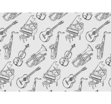 Laptop Aufkleber muster für musikinstrumente - TenStickers