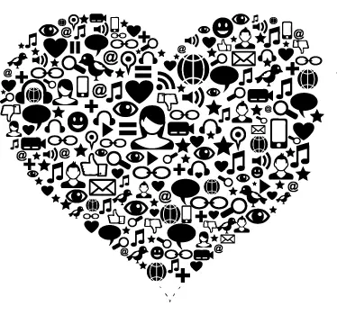 Social Media Herz Sticker - TenStickers