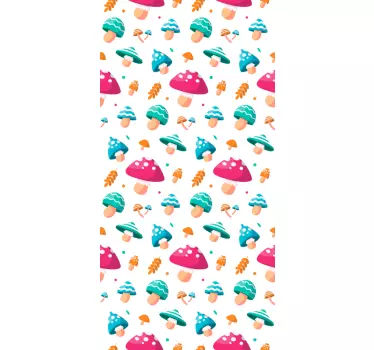 Kühlschrank Folie buntes pilzmuster - TenStickers