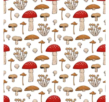 Möbelfolie pilz weißes motiv - TenStickers