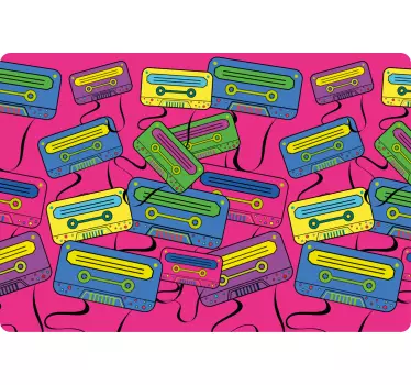 Laptop Aufkleber bunte kassettenmuster - TenStickers