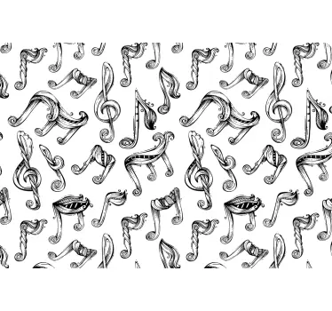 Laptop aufkleber melodische notenmuster - TenStickers