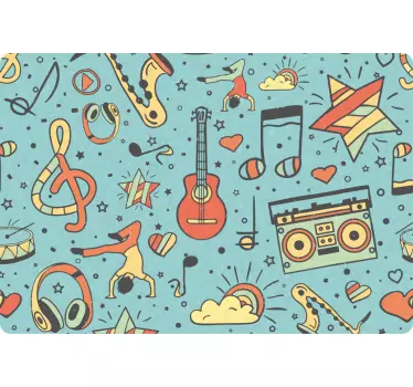 Laptop Aufkleber musikalisches musterdesign - TenStickers