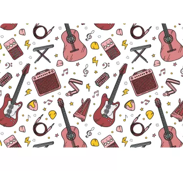 Laptop Aufkleber gitarre und musikelemente - TenStickers