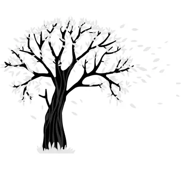Wandtattoo Bett stilisierte baumsilhouette - TenStickers