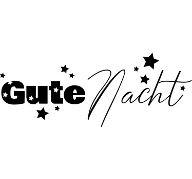 Aufkleber Bett Einfarbiger gute-nacht-text mit sternen - TenStickers