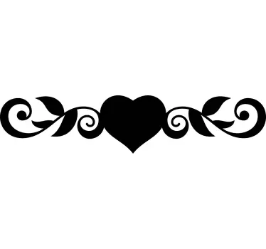 Wandtattoo Bett herzwirbelmuster - TenStickers