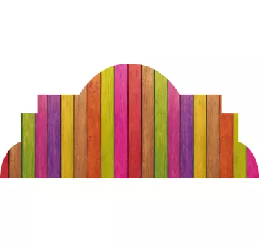Wandtattoo Bett bunte holzplatte - TenStickers