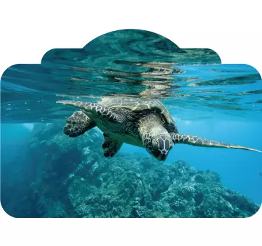 Wandtattoo bett ruhige schwimmende schildkröte - TenStickers