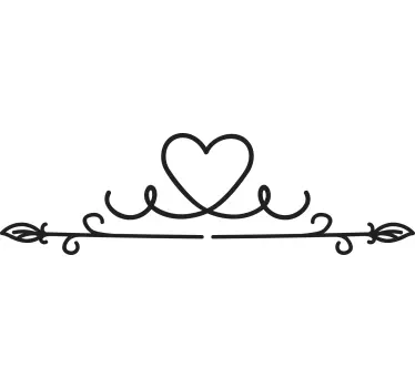 Wandtattoo Bett elegantes herzmotiv - TenStickers