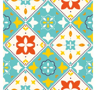 Fliesen Aufkleber buntes Fliesenmuster im Vintage-Stil - TenStickers
